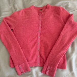 One Girl Who Vibrant Pink Cardigan